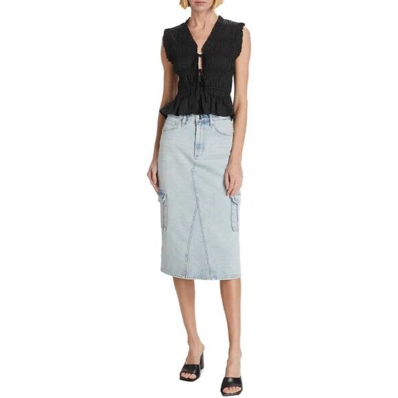 Rails Highland Stretch Denim Midi-Skirt Blue Size 29 New With Tag - Picture 3 of 6